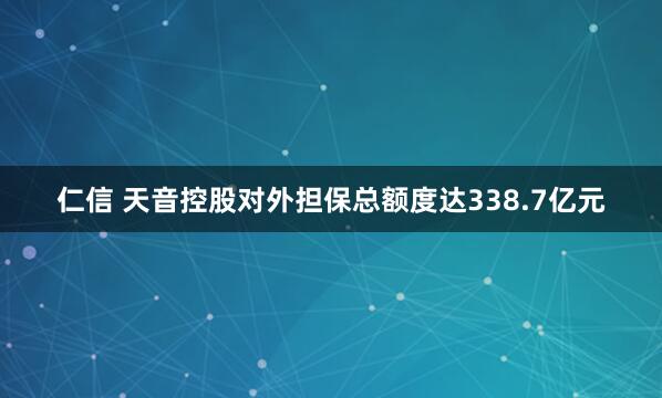 仁信 天音控股对外担保总额度达338.7亿元