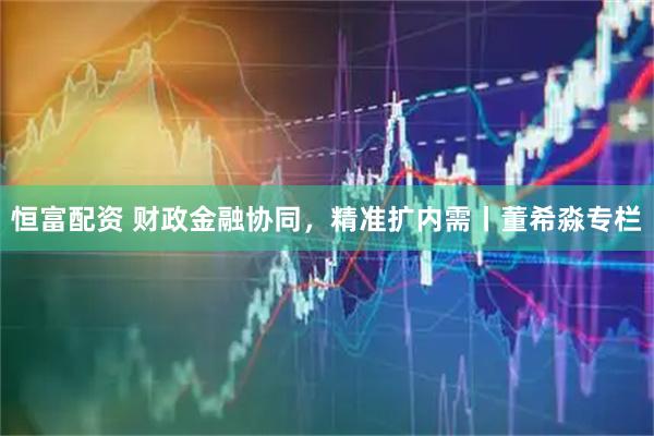 恒富配资 财政金融协同，精准扩内需丨董希淼专栏